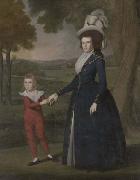 Ralph Earl Mrs. William Moseley (Laura Wolcott), (1761-1814) and her son Charles (1786-1815) china oil painting artist